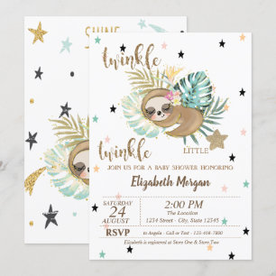 Invitation Mignon Paresseux Étincelle Petite Étoile Baby Show