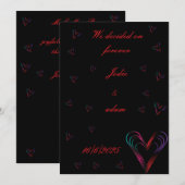 Invitation mignon petit cœur coloré cœur (Devant / Derrière)