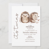 Invitation Mignon Petit Hérisson Doux Fête de Naissance de Se (Devant)