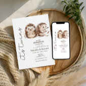 Invitation Mignon Petit Hérisson Doux Fête de Naissance de Se