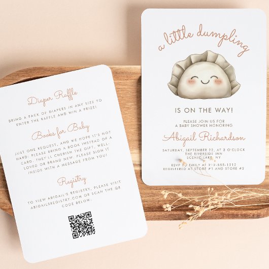 Invitation Mignon petit QR Code de bébé neutre pour la fête p