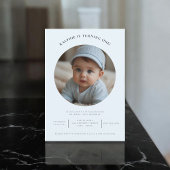 Invitation mignon photo minimale premier anniversaire pâle bl