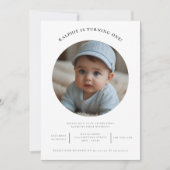 Invitation mignon photo minimum premier anniversaire (Devant)