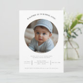 Invitation mignon photo minimum premier anniversaire (Debout devant)