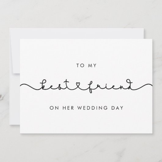 Invitation Mignon pour ma meilleure amie le jour de son maria (Devant)