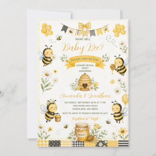 Invitation Mignon Quelle Révélation de Genre de Bébé Abeille