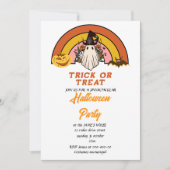 Invitation mignon rétro super halloween gost (Devant)