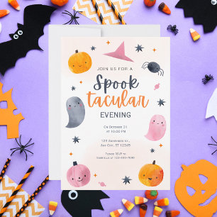 Invitation Mignon Soirée Spooktacular à l'aquarelle