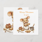 Invitation Mignon Souris de Noël Chef (Devant / Derrière)