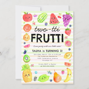 Invitation Mignon TWO-tti Frutti Fruits d'été 2e Anniversaire