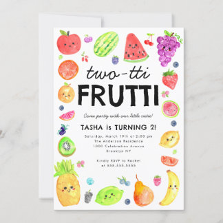 Invitation Mignon TWO-tti Frutti Fruits d'été 2e Anniversaire