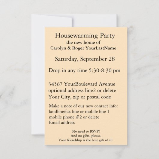 Invitation mignon unique de pendaison de (Dos)