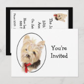 Invitation Mignon Yorkshire Terrier Yorkie Mariage Anniversai (Devant / Derrière)