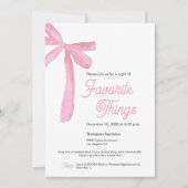 Invitation Mignonette Favoris Party Pink Bow (Devant)