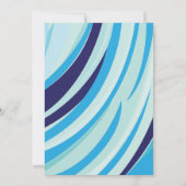 Invitation Mignonne Abstraite Bleue Plage Mariage (Dos)