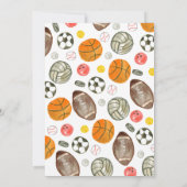 Invitation Mignonne All Star Sports Balls Team Kid Boy Annive (Dos)