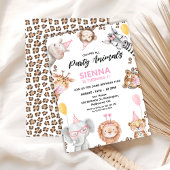 Invitation Mignonne Appeler Tous les Animaux de fête Safari 1