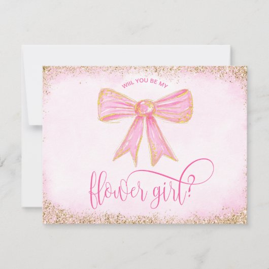 Invitation mignonne arc moderne arc rose aquarelle FLOWER FIL (Devant)