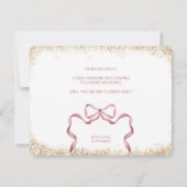 Invitation mignonne arc moderne arc rose aquarelle FLOWER FIL (Dos)
