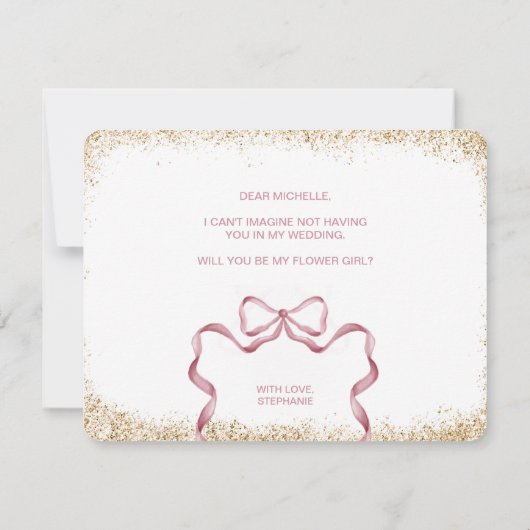 Invitation mignonne arc moderne arc rose aquarelle FLOWER FIL (Dos)