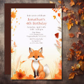 Invitation Mignonne Automne Forêt Fox automne Anniversaire