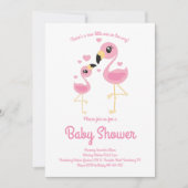 Invitation Mignonne Baby shower de Flamant rose Tropical Beac (Devant)