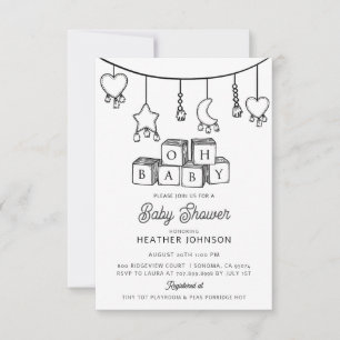 Invitation Mignonne Baby shower de sexe neutre Oh Baby