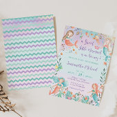 Invitation Mignonne Baby shower de sirène sous la mer bébé fi
