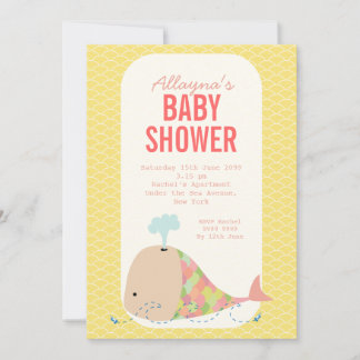 Invitation Mignonne baleine sous la mer Baby shower Invitatio