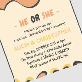 Invitation Mignonne batte Orange He or She Halloween genre ré