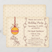 Invitation mignonne bauble ornement, Fête de vacances Invitat (Devant / Derrière)
