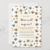 Invitation Mignonne Bee & Fleur sauvage Révélation de genre (Devant)