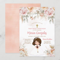 Mignonne Bible Première Sainte Communion Peach Flo