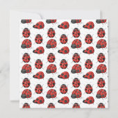 Invitation Mignonne Black Red Ladybug Motif 1ère fête d'anniv (Dos)