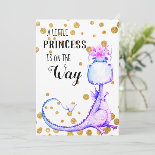 Invitation mignonne bleue de douche de bébé de (Debout devant)