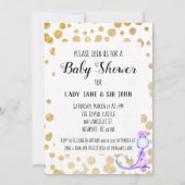 Invitation mignonne bleue de douche de bébé de (Dos)