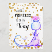 Invitation mignonne bleue de douche de bébé de (Devant / Derrière)