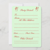 Invitation Mignonne bonhomme de neige avec bas dans la neige  (Dos)
