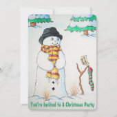 Invitation Mignonne bonhomme de neige avec bas dans la neige  (Devant)