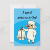 Invitation Mignonne brebis avec blouson (Dos)