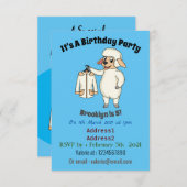 Invitation Mignonne brebis avec blouson (Devant / Derrière)