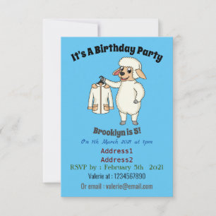 Invitation Mignonne brebis avec blouson