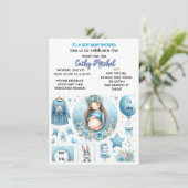 Invitation Mignonne C'est un garçon Baby shower Blue Party (Debout devant)