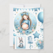 Invitation Mignonne C'est un garçon Baby shower Blue Party (Dos)