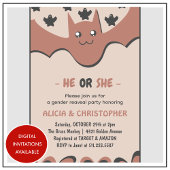 Invitation Mignonne chauve-souris octobre Il ou elle Hallowee