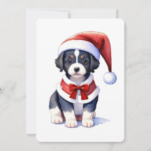 Mignonne chien à chapeau de Santa. Design de Noël