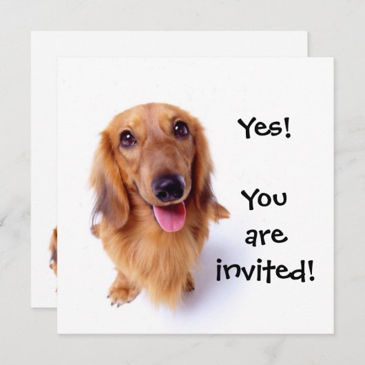 Invitation Mignonne chiot "Tu es invitée !" Parti personnalis (Devant / Derrière)