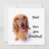 Invitation Mignonne chiot "Tu es invitée !" Parti personnalis (Devant)