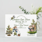 Invitation Mignonne Christmas Mouse Holiday Open House Invita (Debout devant)