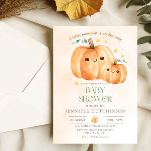 Invitation Mignonne Citrouille Sur Le Chemin Baby shower Auto